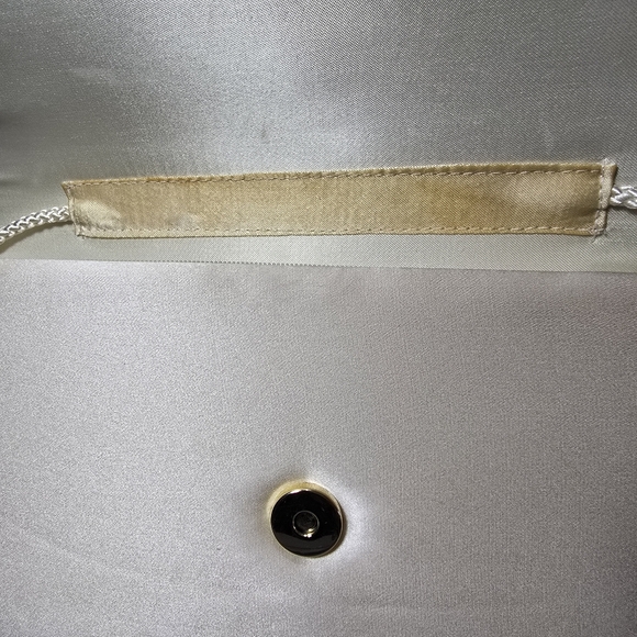 Vintage 1980's Partners Ivory Satin Clutch Purse 48557, 10" X 6 " - Picture 11 of 14